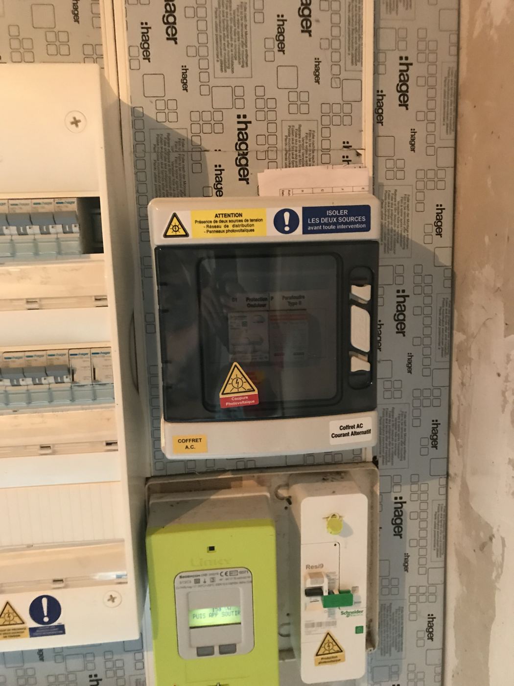 Coffret AC et compteur Linky